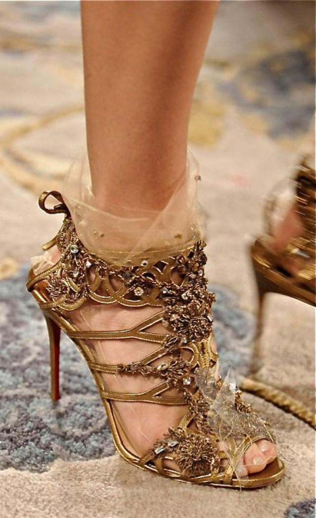 gold heels louboutin