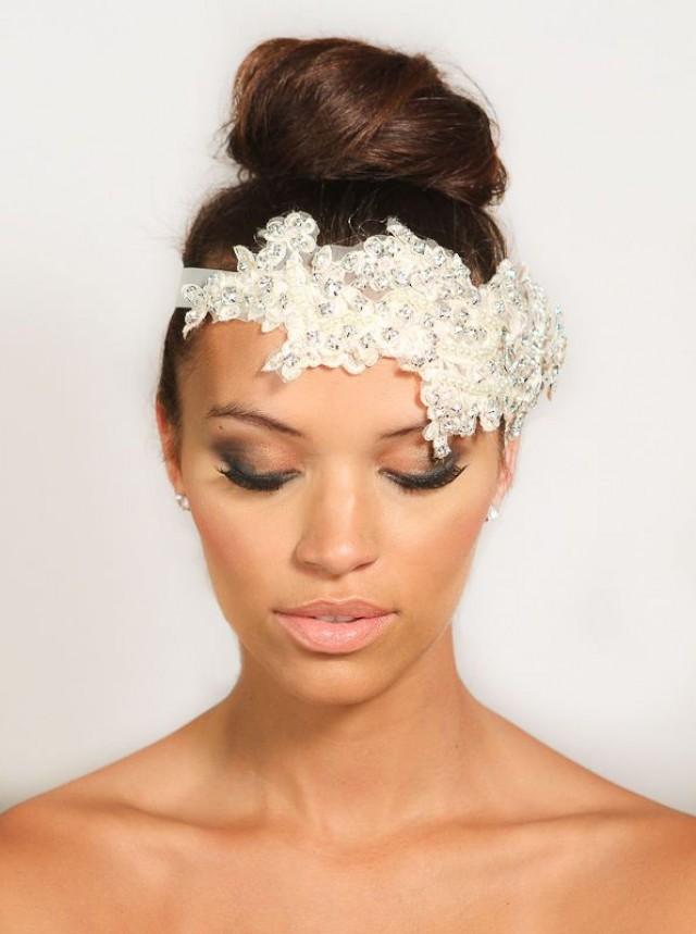 Lace Bridal Vintage Crystal Pearl Headband Headpiece Tiara 2041994 Weddbook 6515