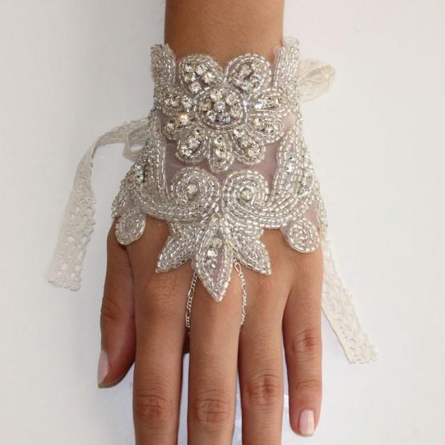 Bridal Gloves Decorated With Crystals And Rhinestones 2042029 Weddbook