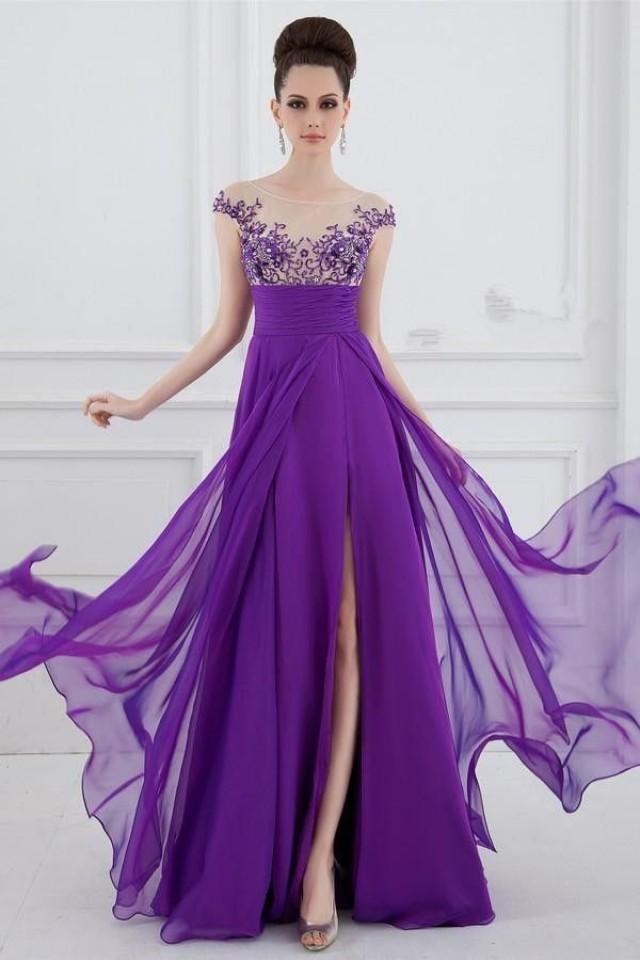 Purple Chiffon Long Bridesmaid Party Dress Size 6 8 10 12 14 16 18 2043188 Weddbook 9053