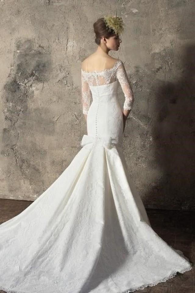 2014 Sexy Mermaid Whiteivory Wedding Dress Bride Gown Custom Size 2 4 6 8 2069754 Weddbook 