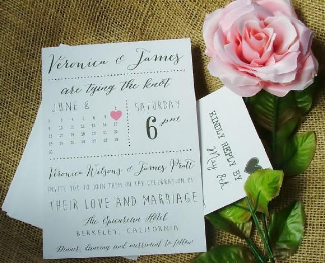 Printable Wedding Invitation Suite, Calendar Marks The Spot New