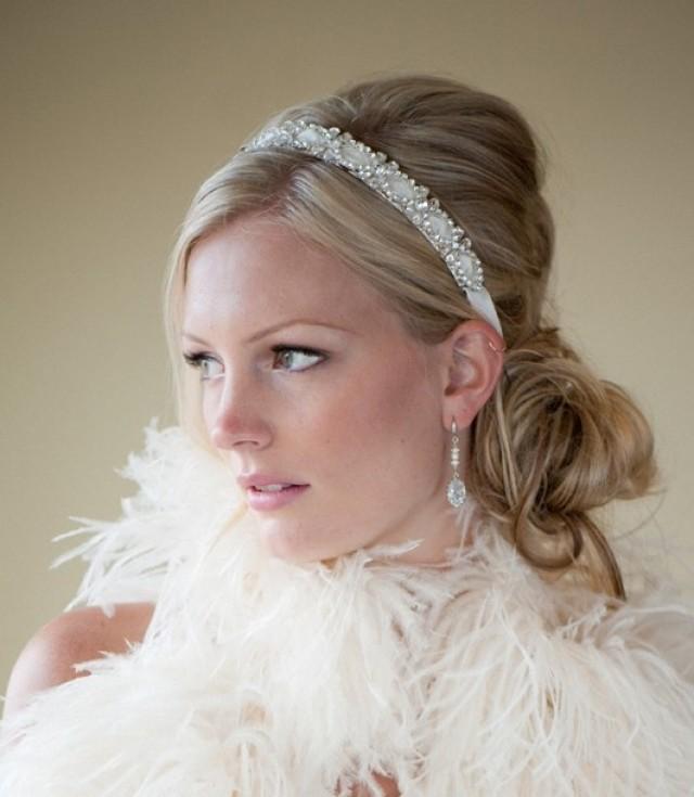 Bridal Headband, Bridal Ribbon Headband, Wedding Headpiece, Ribbon And