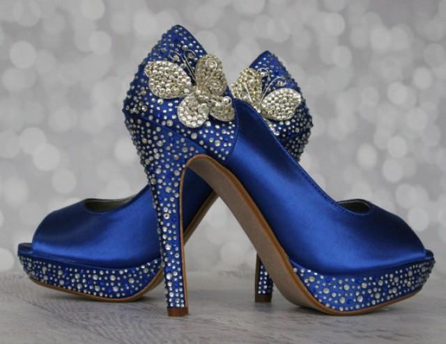 royal blue rhinestone shoes