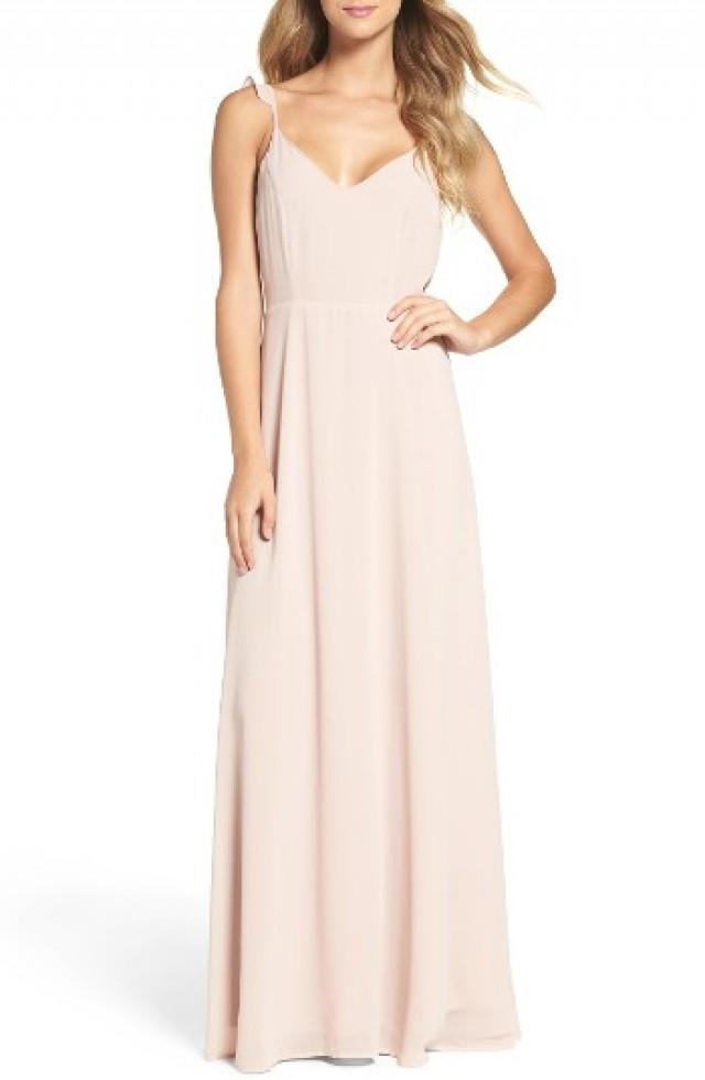 lulus surplice chiffon gown