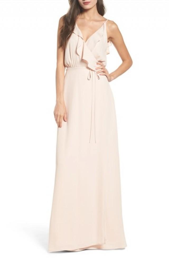 jamie ruffle wrap gown