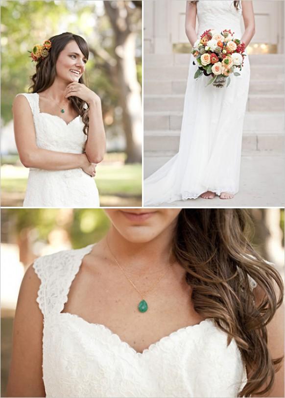 green necklace for wedding